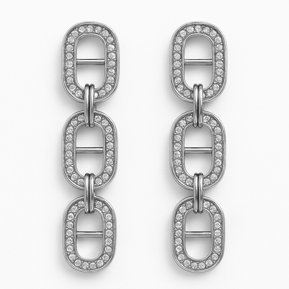 Silver Chain Link Earrings